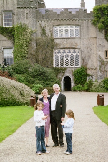 Mum & Dad & the girls outside Malehide Castle, Dublin, May 2003
