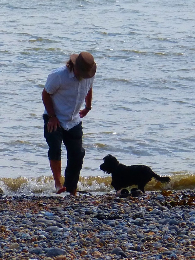 Paddling in the sea with Wilson!