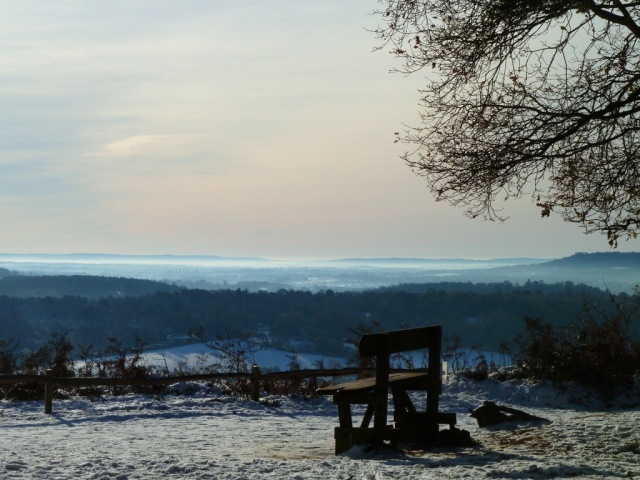 A wintry day on St Martha's Hill in Guildford